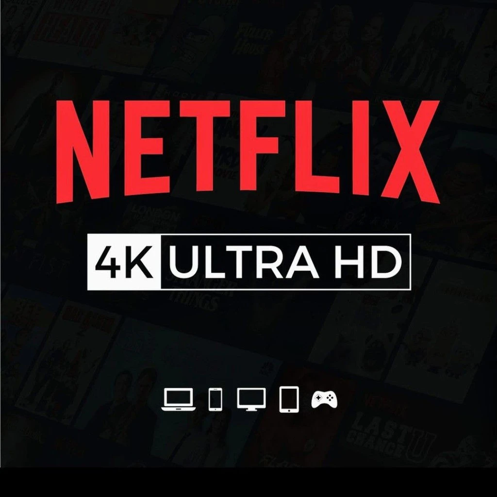 A movie being streamed in stunning 4K quality on a large TV screen via Netflix